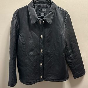 Dialogue 100% Leather jacket coat women’s size medium